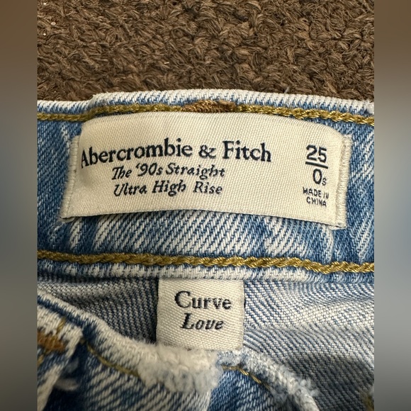 Abercrombie & Fitch 90s straight high rise curve love size 25 - Picture 3 of 4